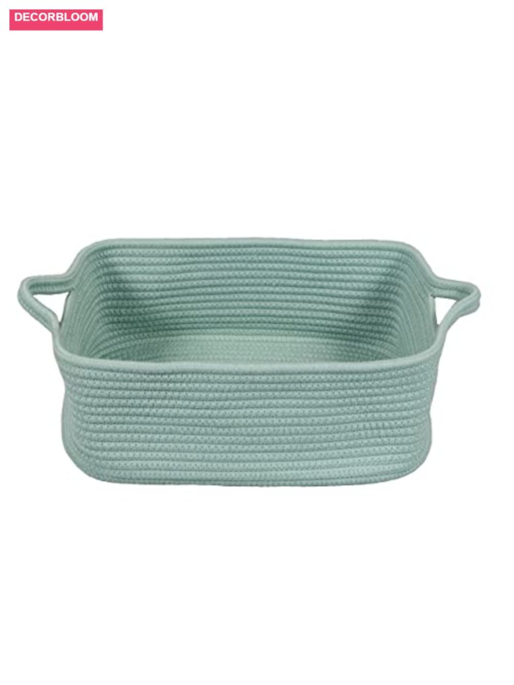 Woven Cotton Rope Storage Basket with Handles Medium